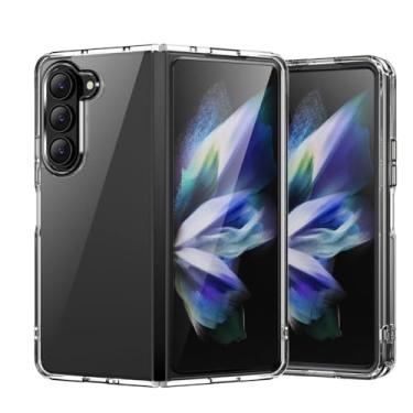 Imagem de Para samsung z fold 5 caso botão de metal transparente acrílico tpu capa para samsung galaxy z fold 5, claro, para samsung z fold 5