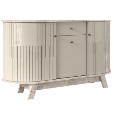 Imagem de Buffet Aparador 3 Portas 136 Cm Monza Calacata Off White Madetec Calacata Off White