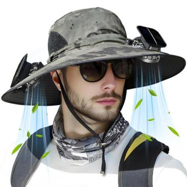 Imagem de Chapéu de ventilador solar NewRiu Wide Brim UPF 50+ Camo Green
