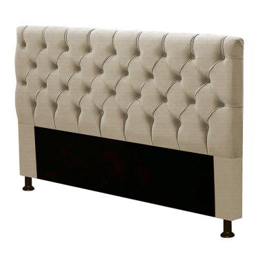 Imagem de Cabeceira Estofada Box Casal Queen Size 160cm Linho Areia