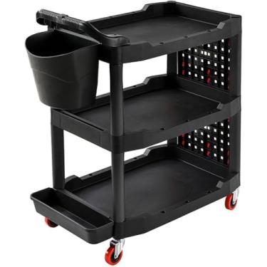 Imagem de Carrinho De Ferramentas De Detalhamento Profissional, Organizador De Carrinho De Ferramentas De Detalhe Utilitário Rollig, Carrinho De Serviço De Carrinho De Detalhe De Lavag, Black, Style 2
