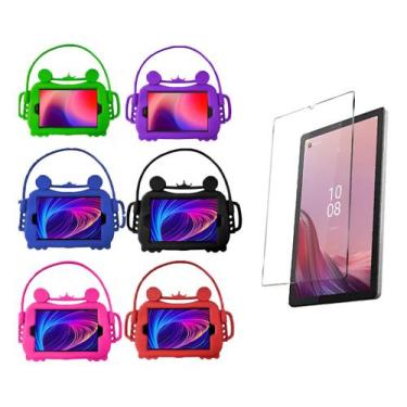 Imagem de Kit Capa Silicone Para Tablet Lenovo Tab M9 + Pelicula - CNSTY, Vermel