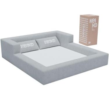 Imagem de Cama Montessoriana Casal Aconchego 100% Espuma Boucle Cinza Keiko - Ke