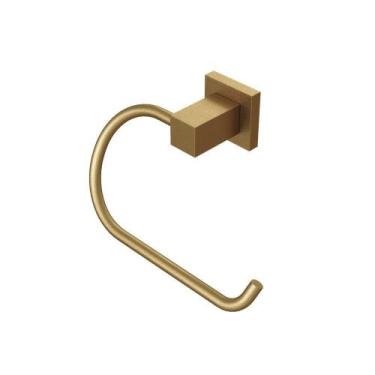 Imagem de Porta Papel Higiênico Square Luxo Dourado Fosco Papeleira - REAL, Dour