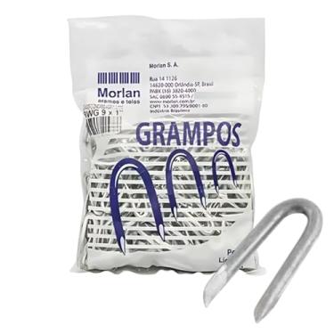 Imagem de Grampo Cerca Aroeira 9x1 1kg Para Fixar Arames Morlan