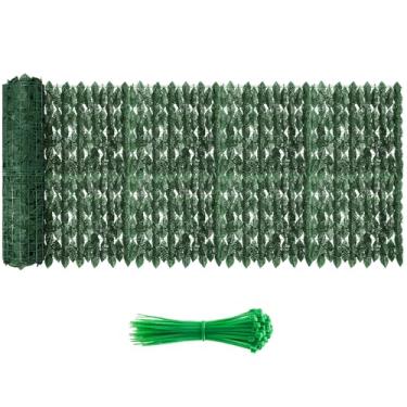 Imagem de KASZOO Tela De Cerca De Privacidade De Hera Artificial De 240 X 40 Pol., Painéis De Cerca De Privacidade, Fundo De Vegetação Falsa, Cerca De Privacidade De Folhas De Hera, Tela De Privacidade De Cer