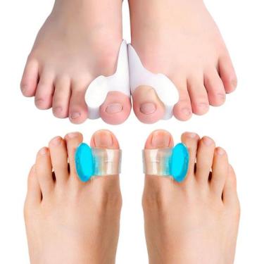 Imagem de Kit 2 pares corretor joanete c/separador dedão silicone - SWG, AZUL, Ú