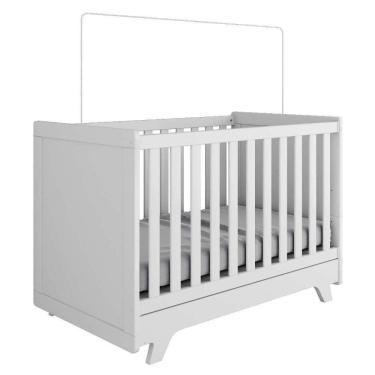 Imagem de Berço Americano Retrô 2 Em 1 Branco Brilho - Móveis Peroba