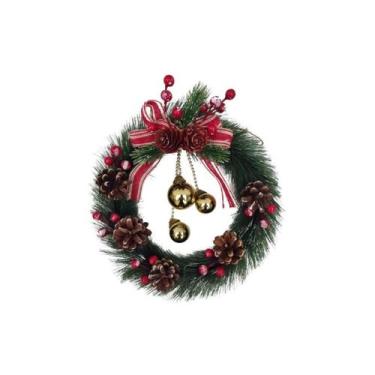 Imagem de Guirlanda De Natal Decoração Enfeite Para Porta 25x8cm - Casambiente N