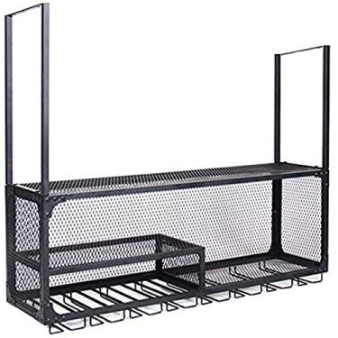 Imagem de Prateleiras de vinho para pendurar no teto na parede/suporte suspenso para copo de vinho de metal/cubo suporte de garrafa de vinho/acessórios de decoração de bar de cozinha doméstica (tamanho: 120 3