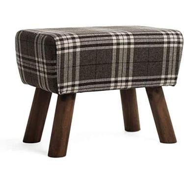 Imagem de Espreguiçadeira de jardim, cadeira dobrável, cadeiras reclináveis para pátio, apoio para os pés retangular, apoio para os pés com pernas de madeira real (51 * 34 * 40 cm) cadeira espreguiçadeira