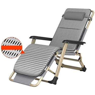 Imagem de Espreguiçadeira de jardim, espreguiçadeira dobrável, espreguiçadeira reclinável, cadeiras dobráveis de jardim, cadeiras reclináveis de praia ao ar livre com travesseiros, resistente ao desgaste,