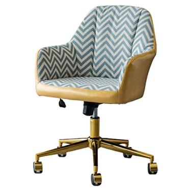 Imagem de Cadeira de mesa de escritório em casa, poltrona estofada no meio do encosto ajustável, cadeira de maquiagem para quarto, sala de estar, estudar