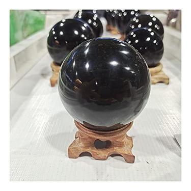 Imagem de URMIBDAI Cheio de pedra de textura cristal natural ouro obsidiana bola de massagem globo polido pedra reiki decoração de casa requintado colecionar lembrança equilíbrio decoração de pedras preciosas