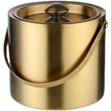 Imagem de Balde de gelo que não derrete, recipiente de gelo, suporte de gelo, gelo de aço inoxidável, balde de gelo de aço inoxidável, balde de gelo que não derrete, grande capacidade, suporte de gelo, parede