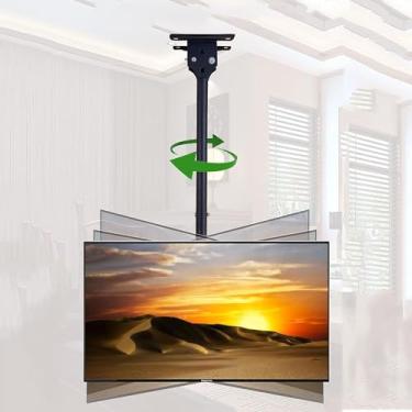 Imagem de Suporte de TV telescópico com rotação de 360°, suporte de TV com inclinação de rotação de 360°, suporte de parede de TV ajustável no teto para TVs de 66 a 75 polegadas, suporte dobrável para TV