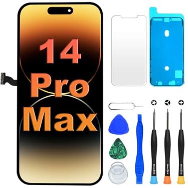 Imagem de DIGI4U Substituição de tela LCD para iPhone 14 Pro Max, tela de 6,7 polegadas [Toque 3D] [pequeno notch] Tela para iPhone 14 Pro Max Display Digitalizador, com ferramentas de reparo para iPhone 14 Pro