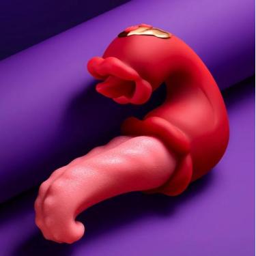 Imagem de Vibrador Feminino Ponto G Formato Língua Com Movimento Rotação Potente