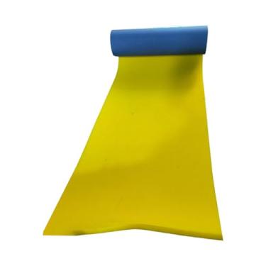 Imagem de UGPLM Tapete flutuante aquático, cobertor flutuante, tapete aquático, colchão flutuante, colchão enrolável para brincar ao ar livre, diversão em, Azul Amarelo