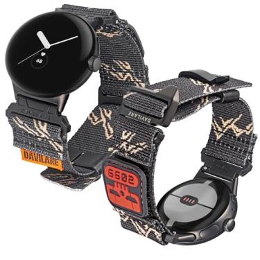 Imagem de DAVILANE Pulseira de relógio de nylon tática militar para Google Pixel Watch – Pulseira de troca rápida com adesivos intercambiáveis e gancho G para Pixel/Pixel 2 / Pixel 3 de 41 mm / Pixel 3 de 45 mm