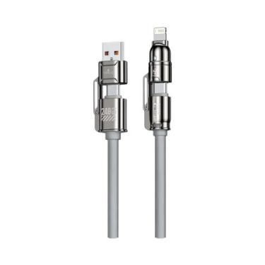 Imagem de Cabo De Dados USB C Para Tipo C De Liga De Zinco 4 Em 1 Com Carregamen