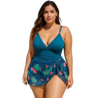 Imagem de Maiô  Plus Size com Bojo e Saia Tulê Translucida Embutida