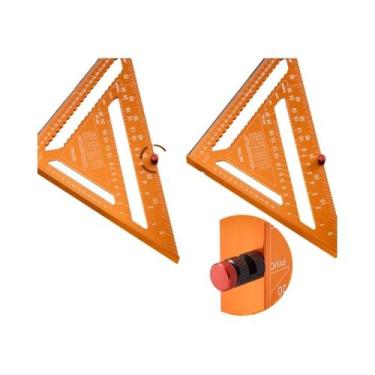 Imagem de Régua Triangular De Alumínio Com Dupla Escala, Ferramenta De Ângulo Pa
