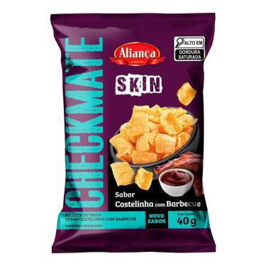 Imagem de Salgadinho Aliança Checkmate Skin Sabor Costelinha com Barbecue 40g