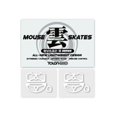 Imagem de TALONGAMES Patins de mouse para Razer Viper V3 Pro, ultraleve, alta durabilidade, desempenho duradouro, baixo ruído, borda curva, alta velocidade (Série 「Tsubasa」, branco)