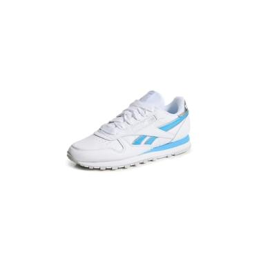 Imagem de Reebok Tênis feminino de couro clássico x Angel Reese, Prata/Sempre Azul/Branco, 40
