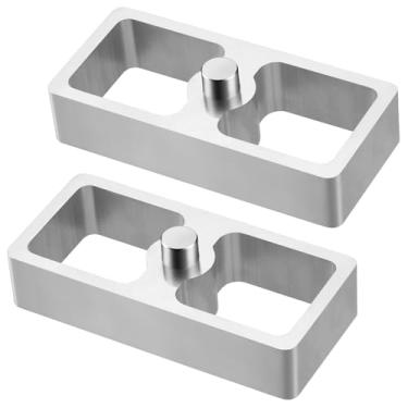 Imagem de Racewill Bloco de rebaixamento de mola universal de 2,5 cm, pacote com 2 blocos inferiores de alumínio para ajuste de altura de passeio, 12,7 cm de comprimento x 2-1/7.6 cm de largura