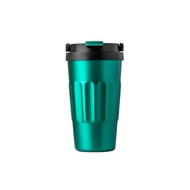 Imagem de Copo Térmico de Aço Inox com Alça, 500ml, Verde, 17cm de Altura, Mantém Temperatura por 6-12 Horas