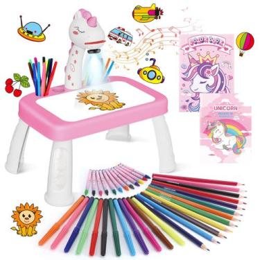 Imagem de Projetor de desenho Hoarosall Unicorn para crianças com suprimentos