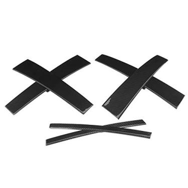 Imagem de aqxreight 6 Unidades de Decalque do Painel do Pilar da Porta B Cobrem Fibra de Carbono Seca para 3 Séries F30 2012-2018 a Feito Com Luz de Cobertura e Acabamento Em Peça Realmente Sólida, é um