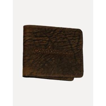 Imagem de Carteira Calvin Klein Jeans Couro Basic Paquiderme Marrom-Masculino
