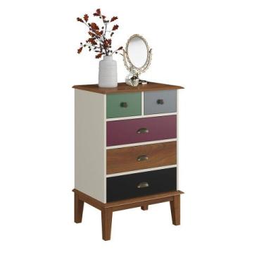 Imagem de Cômoda 5 Gavetas - Apaixone&Decore, Off White Color