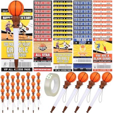 Imagem de Sayglossy Conjunto de 36 cartões esportivos de dia dos namorados com caneta esferográfica – 2026 cartões esportivos para o dia dos namorados, criança, escola, sala de aula, troca, presente de festa de