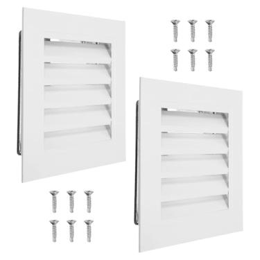 Imagem de PATIKIL Ventilação de 25 x 25 cm, 2 peças de ventilação de galpão de parede de liga de alumínio grade de ar quadrada com filtro inoxidável para teto de garagem no sótão da casa, tamanho da abertura do
