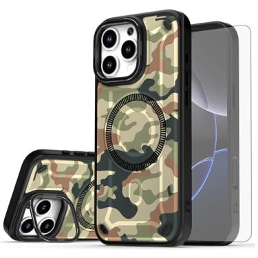 Imagem de Asuwish Capa de celular para iPhone 16 Pro Max 6,9 polegadas magnética com protetor de tela e suporte rígido híbrido de carregamento sem fio pintado i Phone16 16Pro i16 ProMax 16ProMax feminino