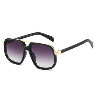 Imagem de Óculos de Sol UV400 - Cor Jelly, Ponte Dupla, Lentes Degradê, para Homens e Mulheres, Esportivos, ao Ar Livre, Corrida, Ciclismo, Preto e Cinza