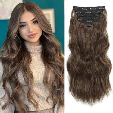 Imagem de Extensões de cabelo Clip in AMGPT 6PCS Long Wavy Curly 50cm