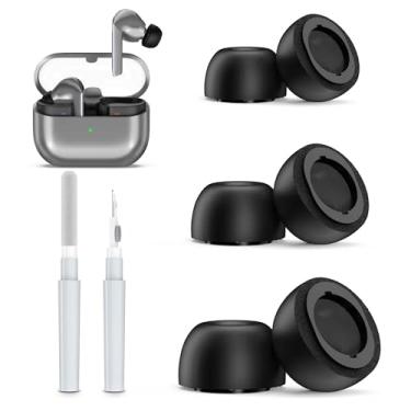 Imagem de 3 pares de pontas auriculares para Galaxy Buds 3 Pro, substituição de espuma de memória, acessórios para fones de ouvido Samsung Buds 3 Pro, sem isolamento de ruído de dor de silicone, encaixe em capa