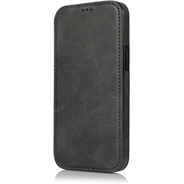 Imagem de VEVEL Capa flip com função Stend para Apple iPhone 14 Plus (2022) 6,7 polegadas, couro PU [TPU revestimento interno Shell] Capa de telefone fólio concha [Suporte de cartão] (Cor: Preto)