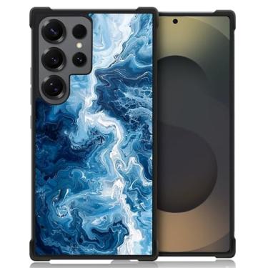 Imagem de WANKBLC Compatível com Samsung Galaxy S25 Ultra, proteção à prova de choque para homens mulheres antiderrapante para Samsung Galaxy S25 Ultra Crazy Pattern Abstract Vasto Blue Ocean Wave