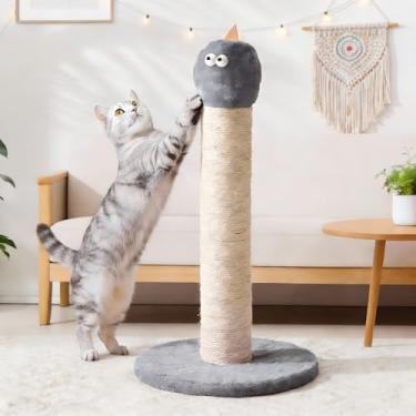 Imagem de Fansafurn Poste arranhador para gatos, arranhador de sisal de 50 cm de altura para gatos internos, suporte de escalada resistente para gatinhos e gatos grandes, cinza