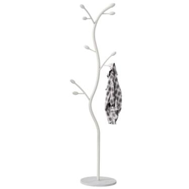 Imagem de Cabideiro para cabide independente com base de mármore, suporte de árvore de metal com 9 ganchos para pendurar roupas, cachecóis, cabides para entrada, quarto, escritório fácil de montar (cor: preto