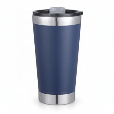 Imagem de Copo Térmico Inox 473ml com Tampa Caneca Isolada Bebida Quente Fria Portátil(AZUL ESCURO)