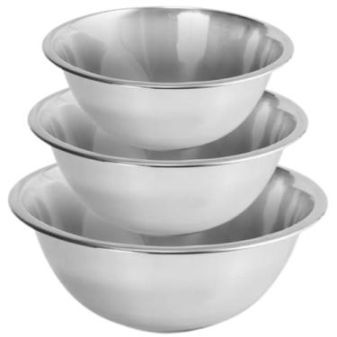 Imagem de Conjunto de Tigelas Bowl Aço Inox 3 Peças Multiuso Grande Resistente 2,4L/4L/5,5L
