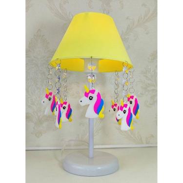 Imagem de Abajur Unicórnio Amarelo 30cm - Artesanal e Moderno
