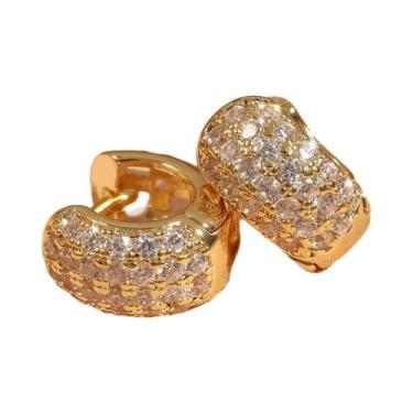 Imagem de Brincos De Argola Redondos Em Ouro, Prata E Cobre Com Zircônia Cúbica 